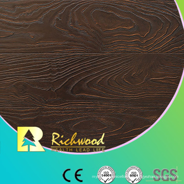 12,3mm E0 AC4 geprägte Hickory U-gerillte wasserdichte Laminatboden